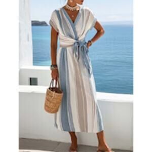 Women's Loose Striped Print Dress - BRAND NEW